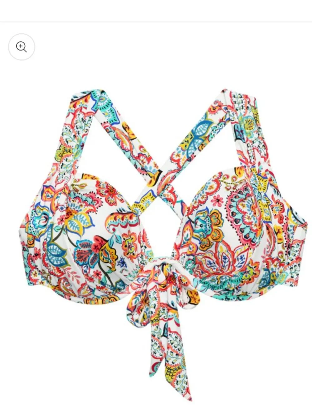 New LA BLANCA‎ Size 14 Colorful Gypsy Soul Draped Underwire Bikini Top UFP 50+